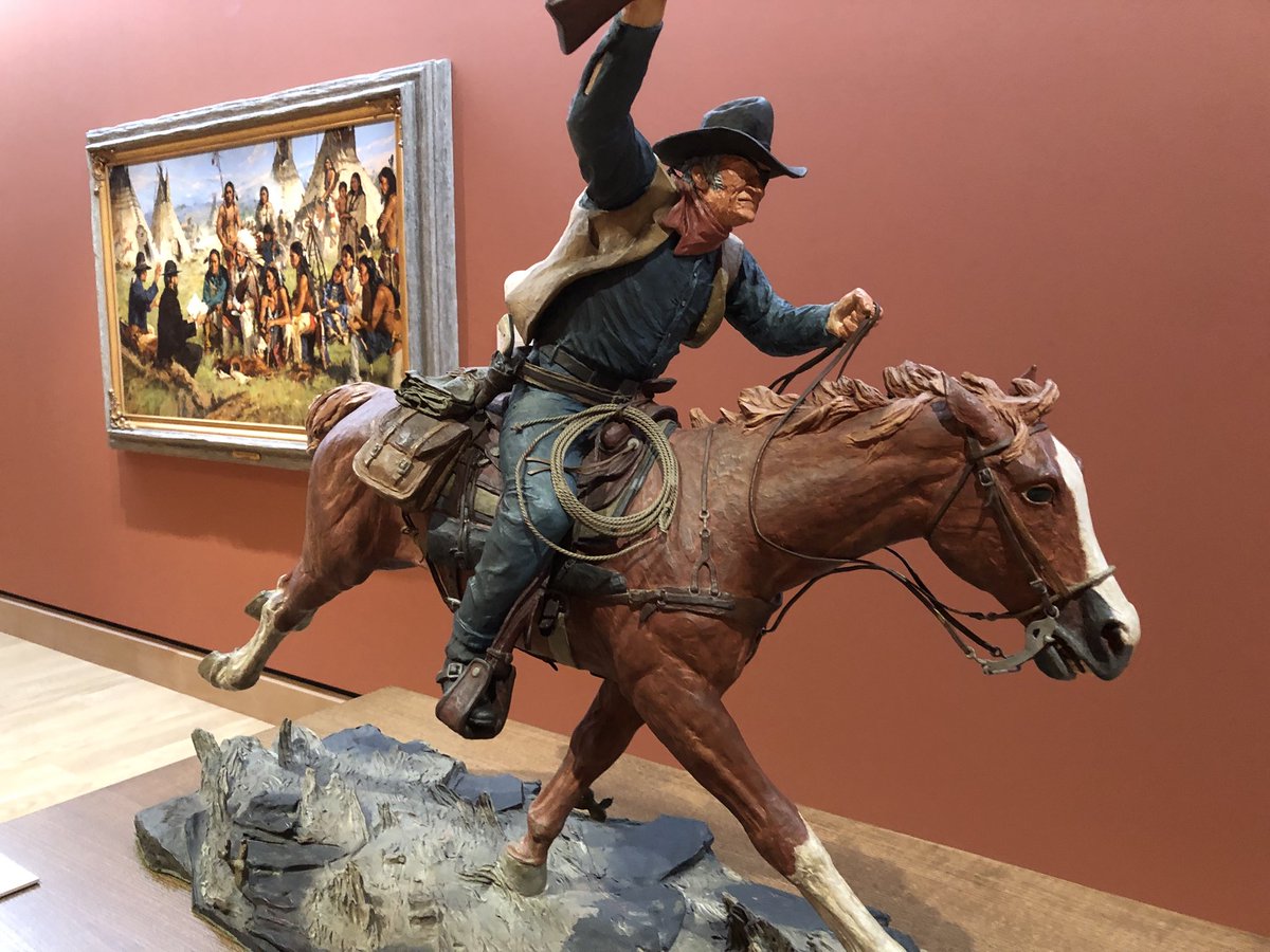 StevePersall's tweet photo. Toured the new James Museum of Western &amp; Wildlife Art today, getting ideas for a movie series starting in June. This piece obviously inspires. #roosterrules #fillyourhand https://t.co/FjIo1gO4qk