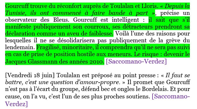 Face à cela, la stratégie de Yoann Gourcuff est de ne rien dire. L'idée est de ne pas donner au mutin la satisfaction d’avoir de l’impact sur lui. Se blinder en se tournant vers Toulalan et Lloris. Ils forment un petit groupe, uni mais à part.