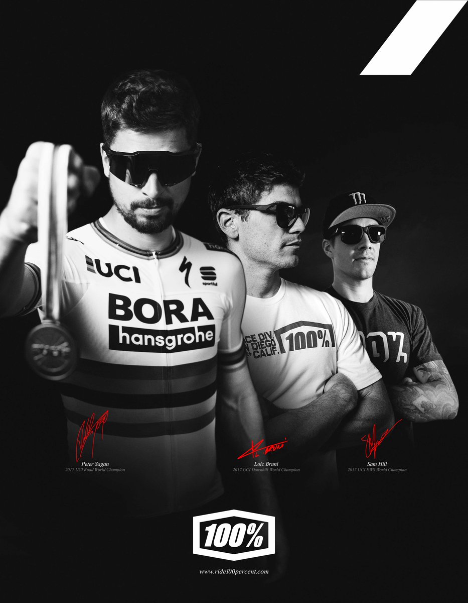 BikeMonkey's tweet photo. For the @saganfondo, one sponsor is bringing the big guns. Special thanks to @ride100percent for bringing not one, but THREE world champs. Oh, and, 100% is also giving away Speedcraft sunglasses for the #Sagando. Apply here to win a pair: https://t.co/pzOp0K16p4 https://t.co/rESWV3GhBb