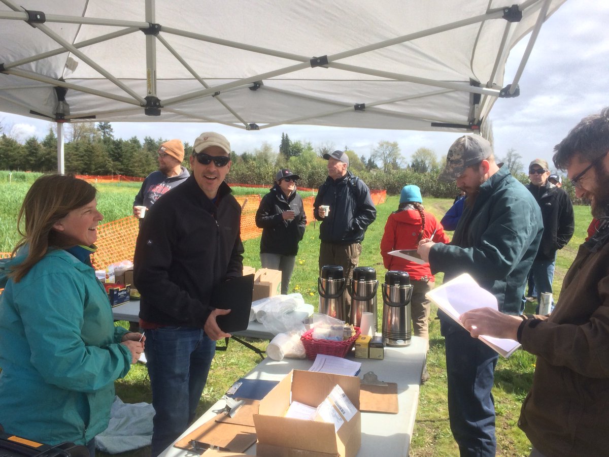 WSUPuyallupREC's tweet photo. Beautiful day for a field day ☀️🌤🌾 #covercropmanagement #csanr #fieldday https://t.co/VGWhLS0lhr
