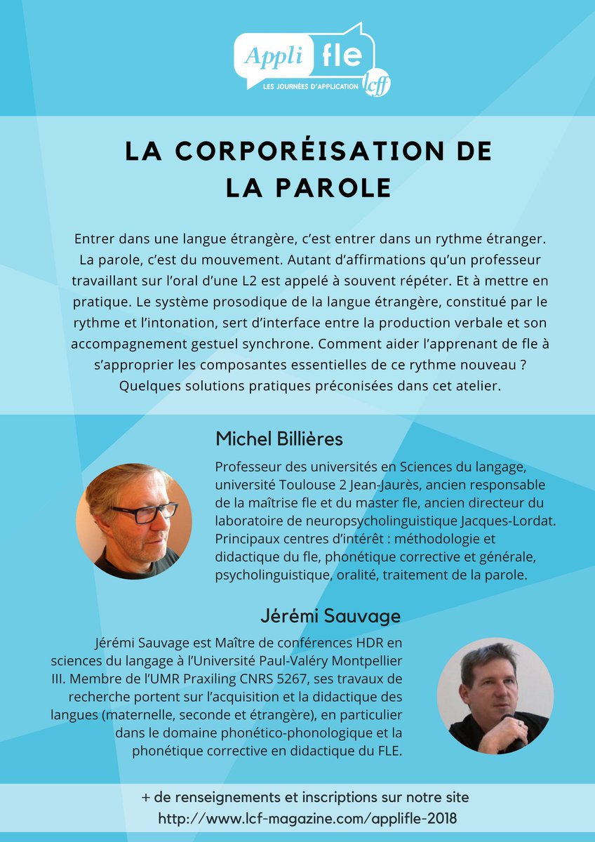 LCFmagazine's tweet photo. Vous #enseignez le #français et vous souhaitez vous former ? Rendez-vous les 25 &amp; 26 mai 2018 à Montpellier !
Découvrez l'ensemble des ateliers ➡ https://t.co/5jZIPbNfxN
Pour vous inscrire, ➡ https://t.co/heeOGiZZpP: https://t.co/CHA1GRdku7