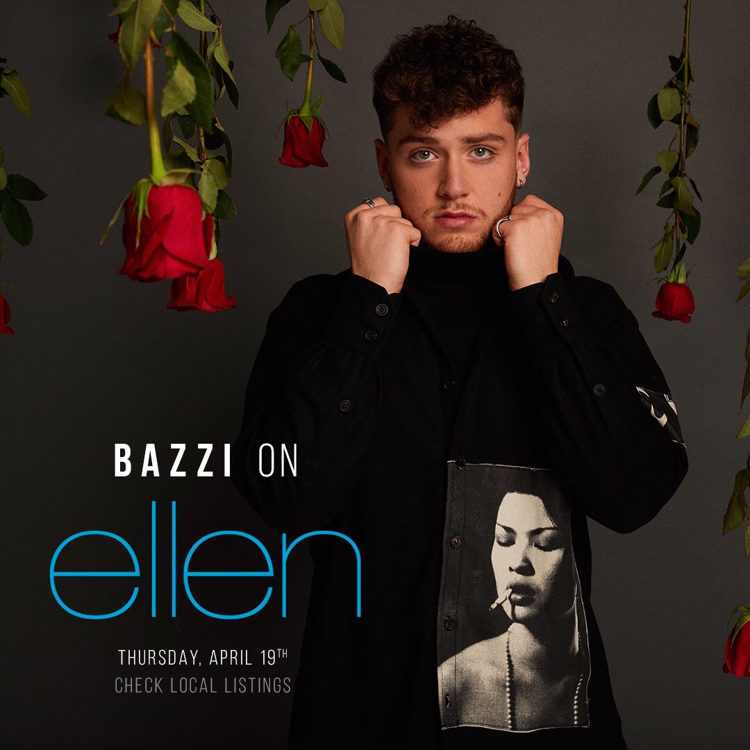 bazzi's tweet photo. always been a dream of mine to perform on @TheEllenShow xx i’ll see u thursday ⭐️💜 https://t.co/N8TooWfUNZ