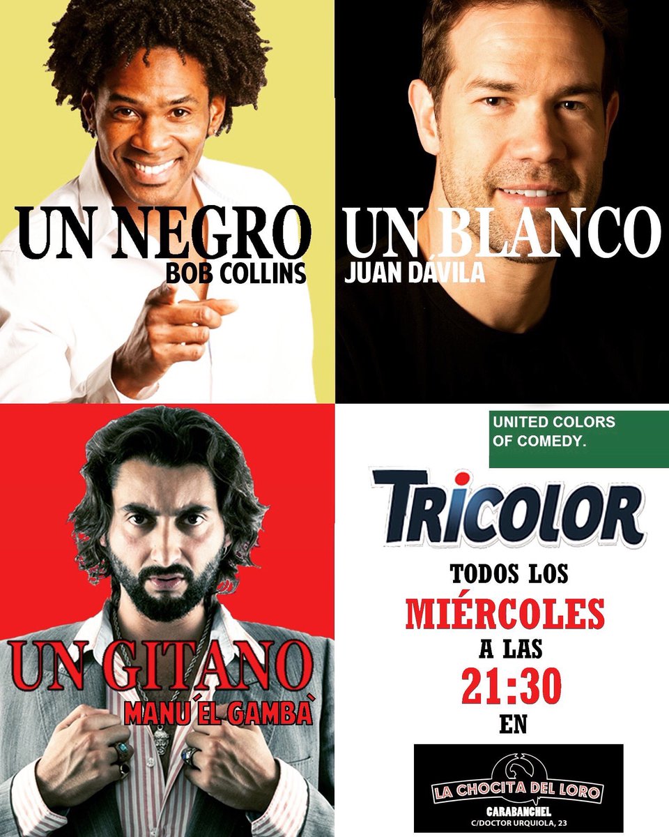 Mañana miércoles en la <a href="/chocitadelloro/">La Chocita del Loro</a> de #Carabanchel #Tricolor de <a href="/bobcollinshumor/">Bob Collins</a> <a href="/JuanDavilaActor/">Juan Dávila</a> y @ManuErGamba atrapalo.com/entradas/monol… Si haces RT y eres follower sorteo de 5 entradas