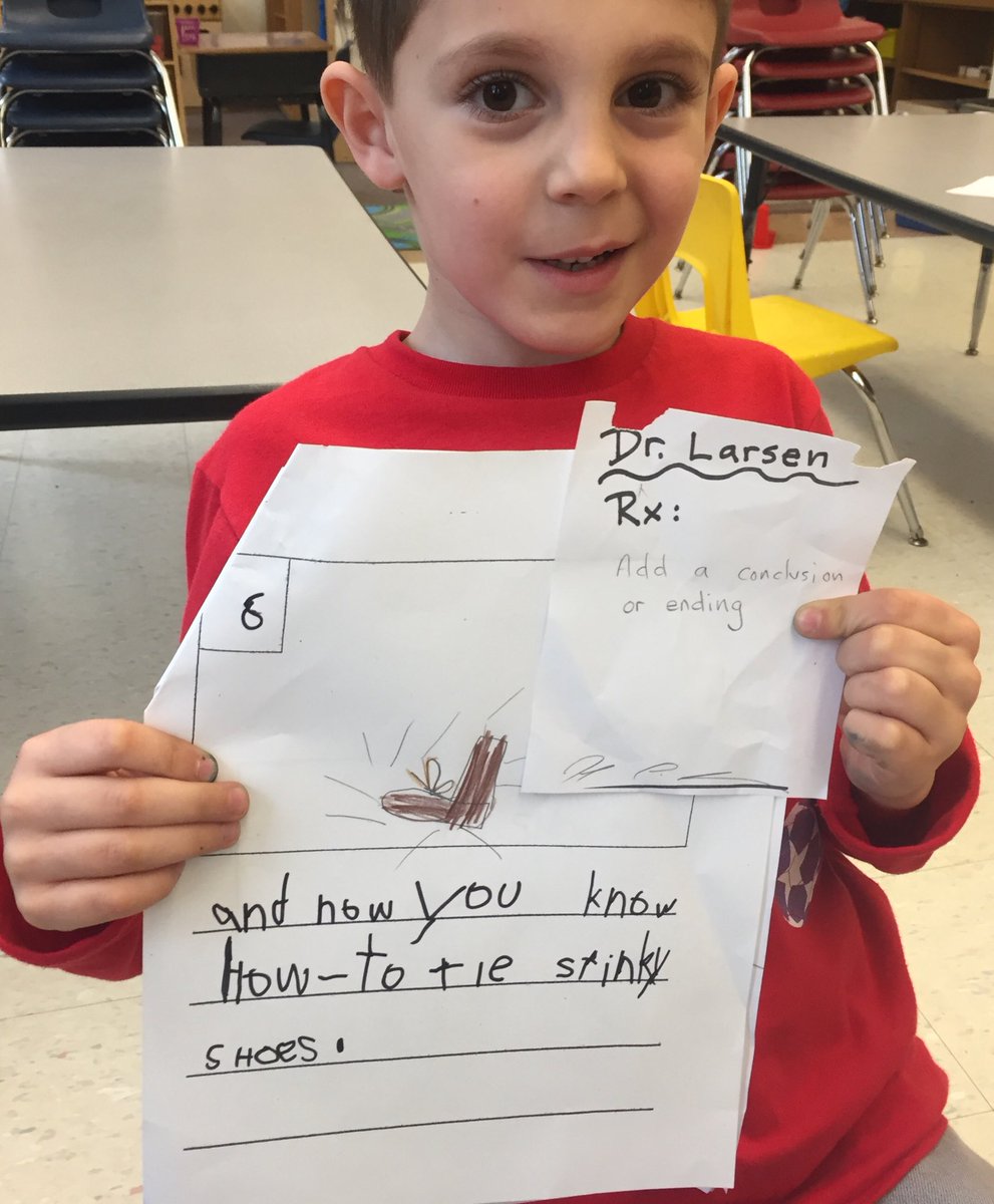 KeahLarsen's tweet photo. The doctor is in.  How can we make our writing even “healthier” before we publish it? Write it a prescription?! #FoxMeadowPride https://t.co/MmfxUJmGHq