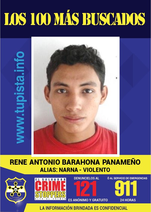 Pnc El Salvador Sebusca Rene Antonio Barahona Panameno A Narna O Violento Denuncielo Al 121 911 O En T Co 9uicdnkkw9 Los 100masbuscadossv T Co Ou0feqtlp1 Twitter