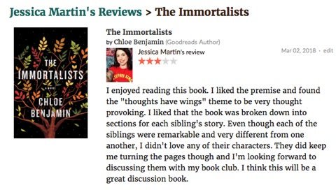 BlueUmbrellaBks's tweet photo. Tomorrow night at 6 pm we're discussing "The Immortalists," and our own @JGMartinRealty is ready!
*
*
*
#bookdiscussion #bookclub #neverknowwhattoexpect #TheImmortalists #bookstore #shoopsmall https://t.co/lWb4UNOTBe