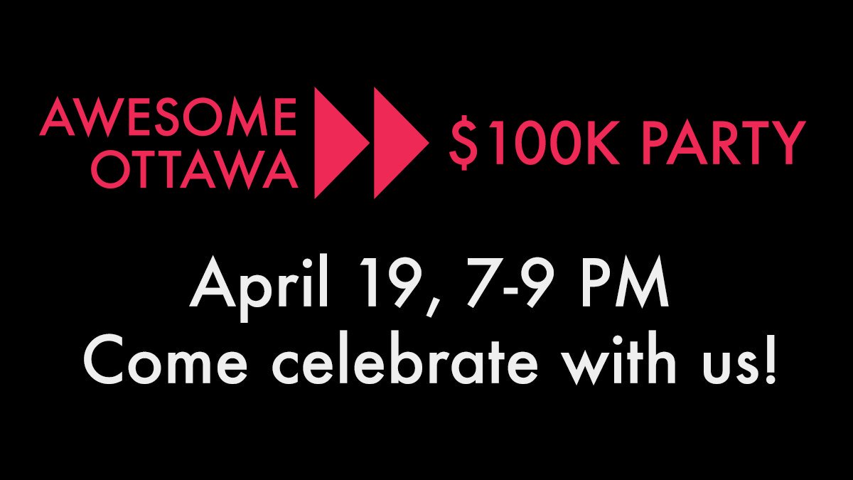 AwesomeOttawa's tweet photo. We still have a few free tickets left for our party this Thursday! Meet close to 30 of our past winners, and find out who will receive our 100th no strings attached grant! https://t.co/7c2OUMUaY7 #ottawa #ottcity #ottnews #awesomeottawa100k https://t.co/BVNIAl95Ni