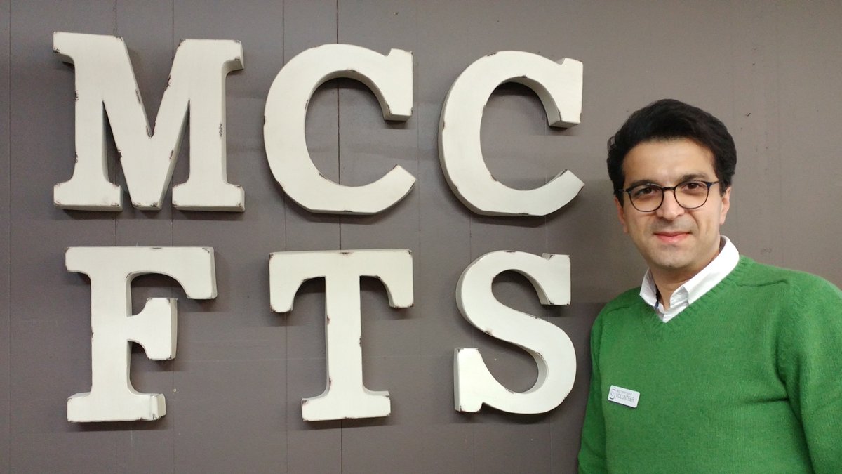 mccpeace's tweet photo. “I am grateful for the opportunity to volunteer. When I first came to Canada… I felt very discouraged. In this place I have experienced a spirit of joy, acceptance, compassion and grace for all people groups." - Sam Behmanesh, originally from Iraq and volunteer at @mcc_fts https://t.co/SiGNEtRNUr