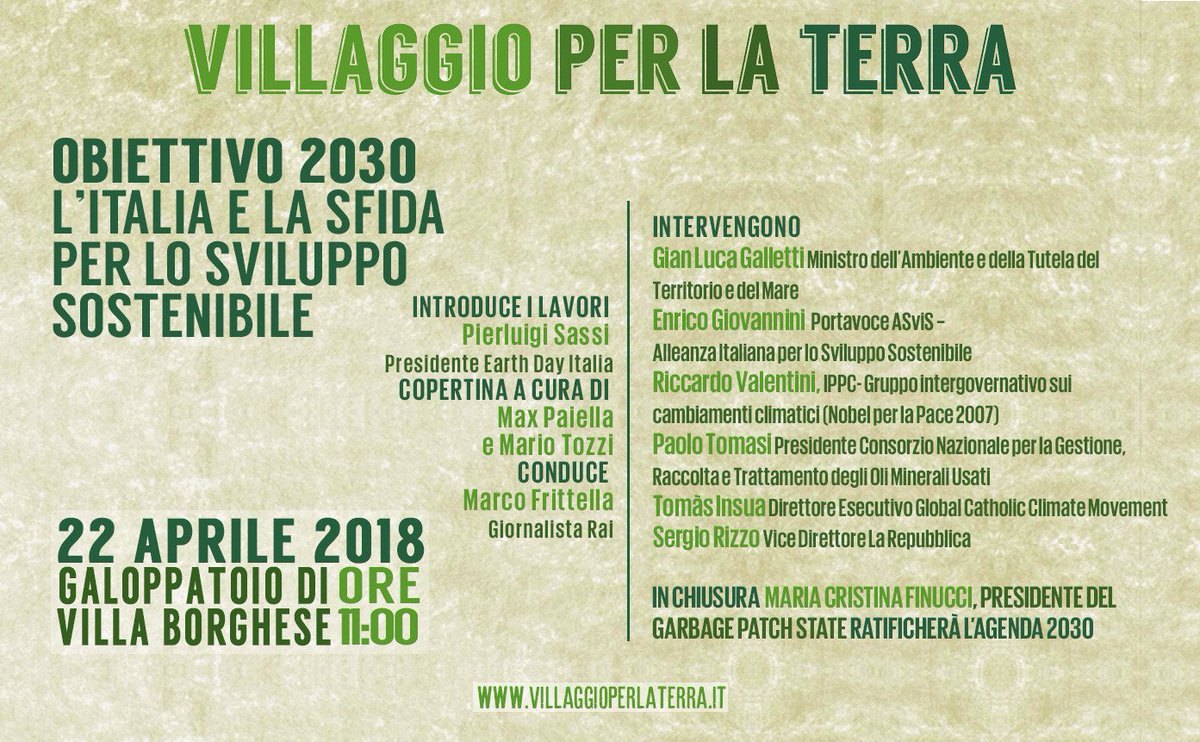 AMB_SEBASTIANI's tweet photo. #earthday2018. Domenica la #Presidente del #GarbagePatchState, lo #StatodellaPlastica negli #Oceani, #MariaCristinaFinucci ratifichera' per il suo Stato l' #agenda2030! Grande evento con @glgalletti #giovannini @sergiorizzo @PierluigiSassi. @ASviSItalia @MarevivoItalia #noplastic https://t.co/2XjNcLI4lA