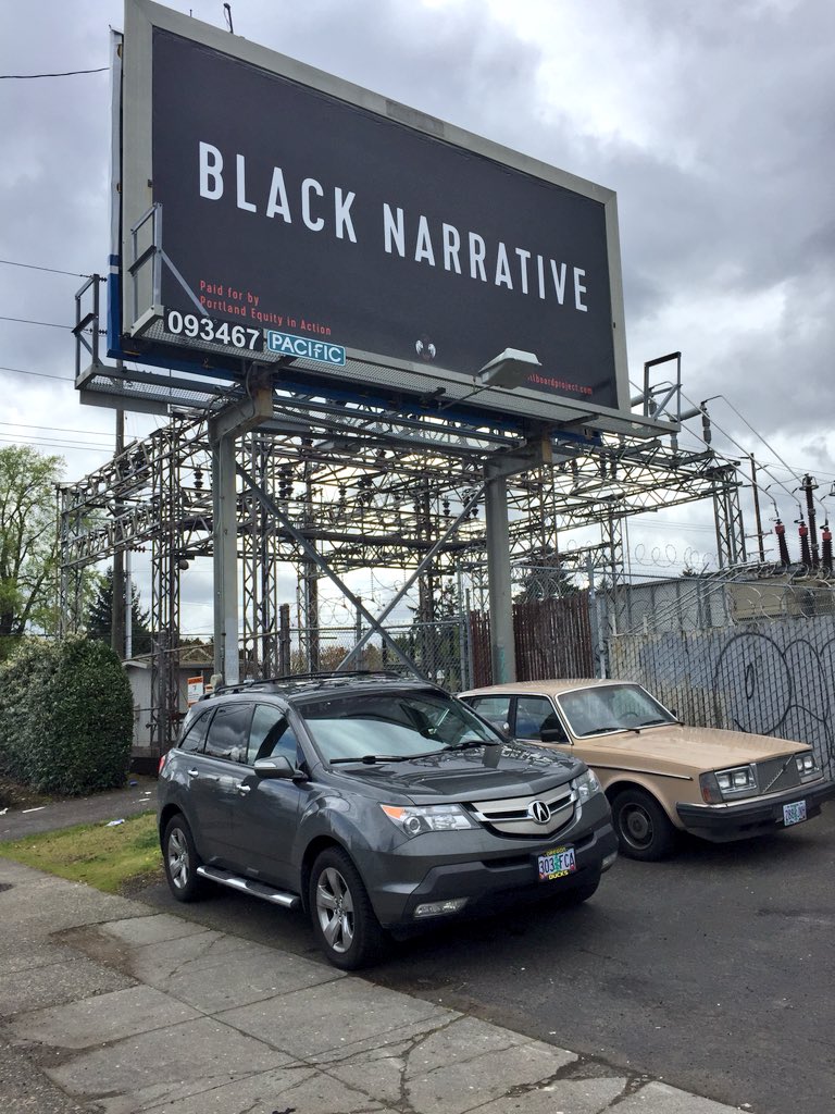 MikeKATU's tweet photo. SIGNS - a community group, Portland Equity In Action, is using billboards like these across the city to bring awareness of black men who’ve lost their lives in local police shootings. Your thoughts? #LiveOnK2 https://t.co/SN5vtOAXaB