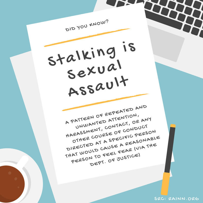 nhfintl's tweet photo. Did you know...? Individuals between 18-24 years old experience the highest rate of stalking. #BelieveSurvivors #SAAPM #HonorDignity https://t.co/5nJI42Acyn