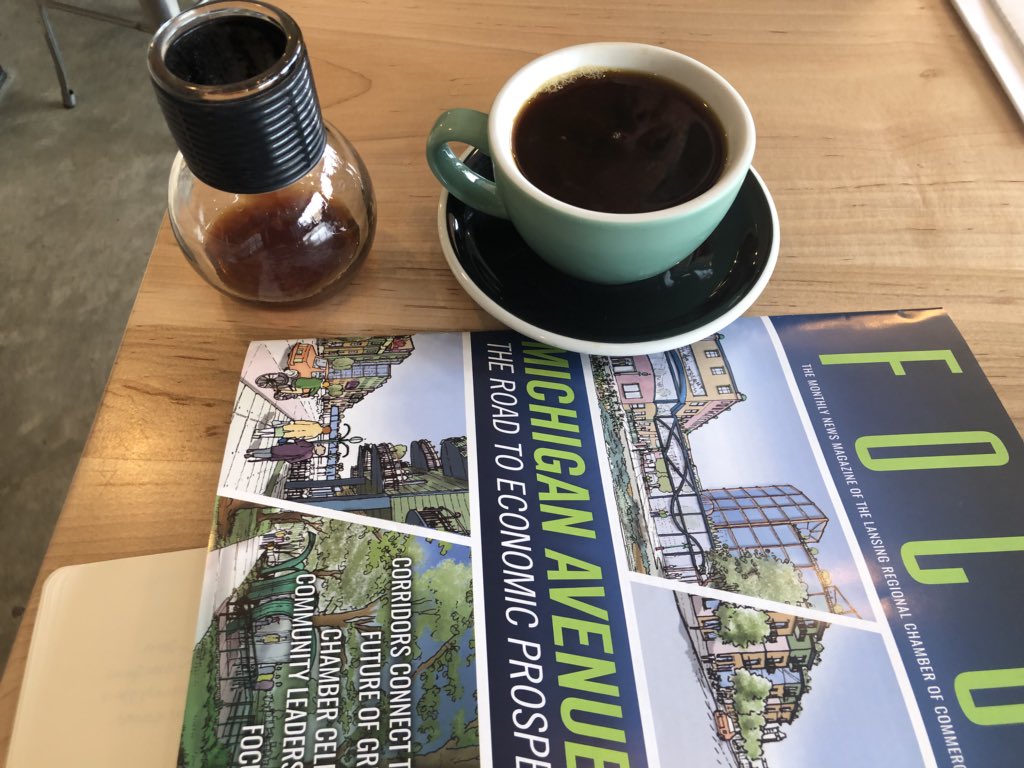 CZarkovich2's tweet photo. Great meeting @strangematterco with John from @OkeMusicAcademy today! Did you know that they were rated the #1 National Music School of the Year in 2016? For lessons, check them out. @LansingChamber #membersgetmore #perform #grow #open7daysawk #funlearningenvironment #success https://t.co/czOQDf43T5
