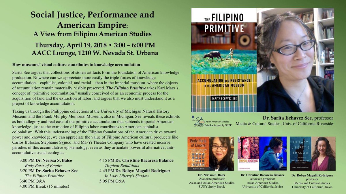 Hear Dr. Sarita Echavez See as one of four guest scholars at the final event celebrating 20 years of Asian American Studies at Illinois, Thursday, April 19, 3:20 PM at the Asian American Cultural Center, 1210 W. Nevada Street, Urbana.
