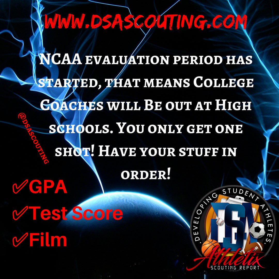 DsaScouting's tweet photo. STAY READY!!! #dsacertified #beevaluated #beseen #recruiting #highschool #athletes #college #theprocess #athletics #evaluation #profiles #databases #athleticrecruitingservices #sports #football #baseball #track&field #basketball https://t.co/ahlekNDqPY