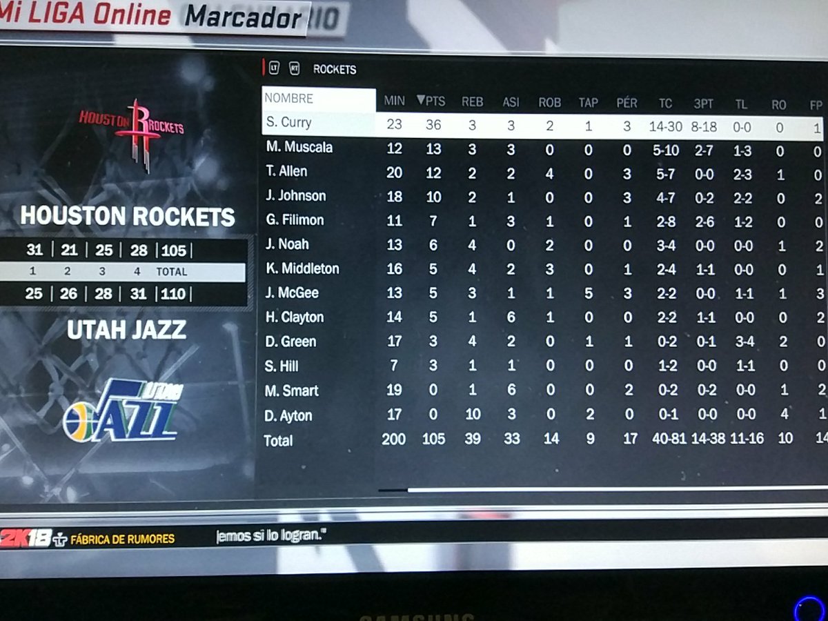 UtahPhoenix2K's tweet photo. UTAH 110 - ROCKETS 105

Un gran Isaac fue el más destacado del partido con 19 puntos y una gran defensa contra el vigente campeón Houston que hizo sudar a los de SLC a base de triples.

@LigaPhoenix2k 
#NBA2K https://t.co/e0eDlZjE4T