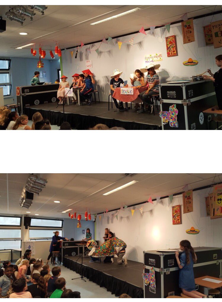 Wat een toffe avond met de groepen 5/6 a en b.Theateravond "Chimex" (China en Mexico samen), wat een geweldige optredens. Toeschouwers dank!