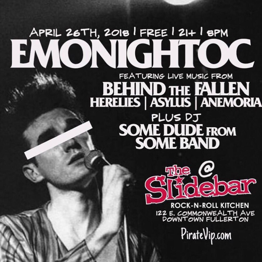 weareasylus's tweet photo. We’re going to be playing an Acoustic set at Emo Night OC April 26th! It’s a Free show 21+
We’re preforming along side @behindthefallen, @hereliesband, and @AnemoriaMusic . Come party with us. 🔥🔥
.
.
.
#emo #emonight #emonightoc #metal #acoustic #metalcore #party #fullerton https://t.co/SFphoArKHR