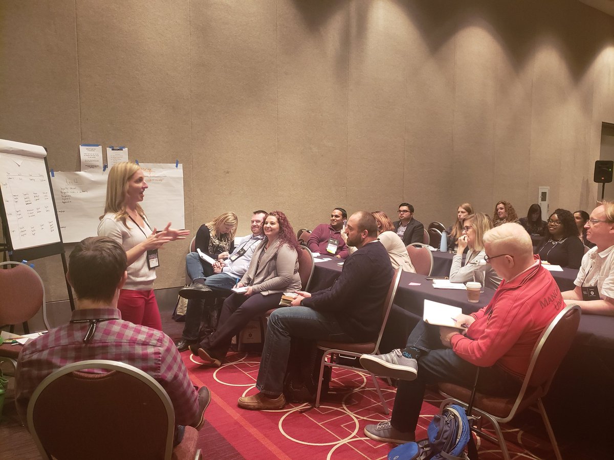 FifeJ13's tweet photo. @SherpaNinja Adrienne Rinaldi leading a session on personality colors and how to engage with people effectively! Great turnout! #SGMSP18 @CapTechListens https://t.co/HS2HwnYxjV