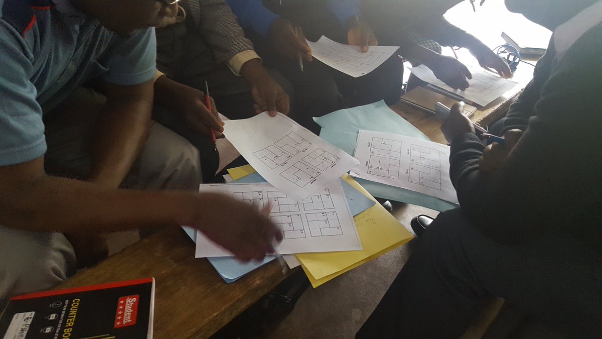 DoctorMatHney's tweet photo. Mathematics Ts in the Eastern Province of Zambia enjoying Ken Ken and other puzzles. Rasford (from Zambia, TEA Fellow) came to our Ohio Black Swamp Math Teacher's Circle and learn about these games. Mathematics connects us all. #mathconnects #octmconnects @BGSU_CTM @edhdbgsu https://t.co/sLOLwUMLKs