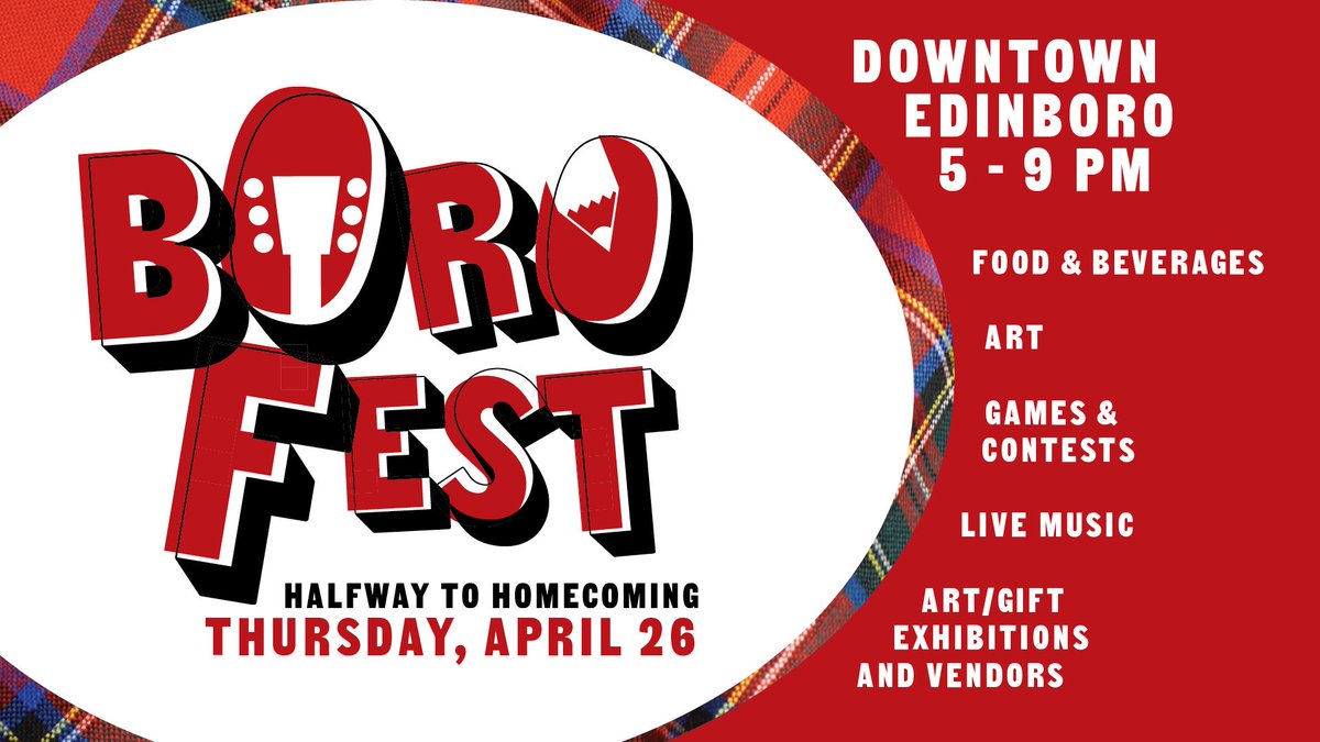EdinboroHotel's tweet photo. Don't miss #BoroFest Thursday April 26th! We'll have live music featuring @ClaireStuMusic 6pm-9pm! Then stick around for Karaoke 10pm-2am! #GoBoro https://t.co/IeZz03gt4d