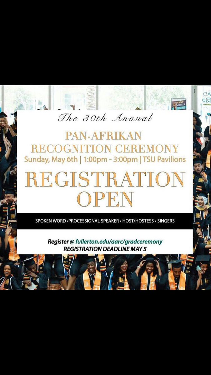 PARC is seeking a talent for this year’s African Recognition Ceremony! tinyurl.com/blackgradtalen…
.
Interested volunteers apply at tinyurl.com/blackgradvolun…
.
Don’t forget to register for the Pan African Recognition Ceremony by May 5th!!! tinyurl.com/blackgradtalen…