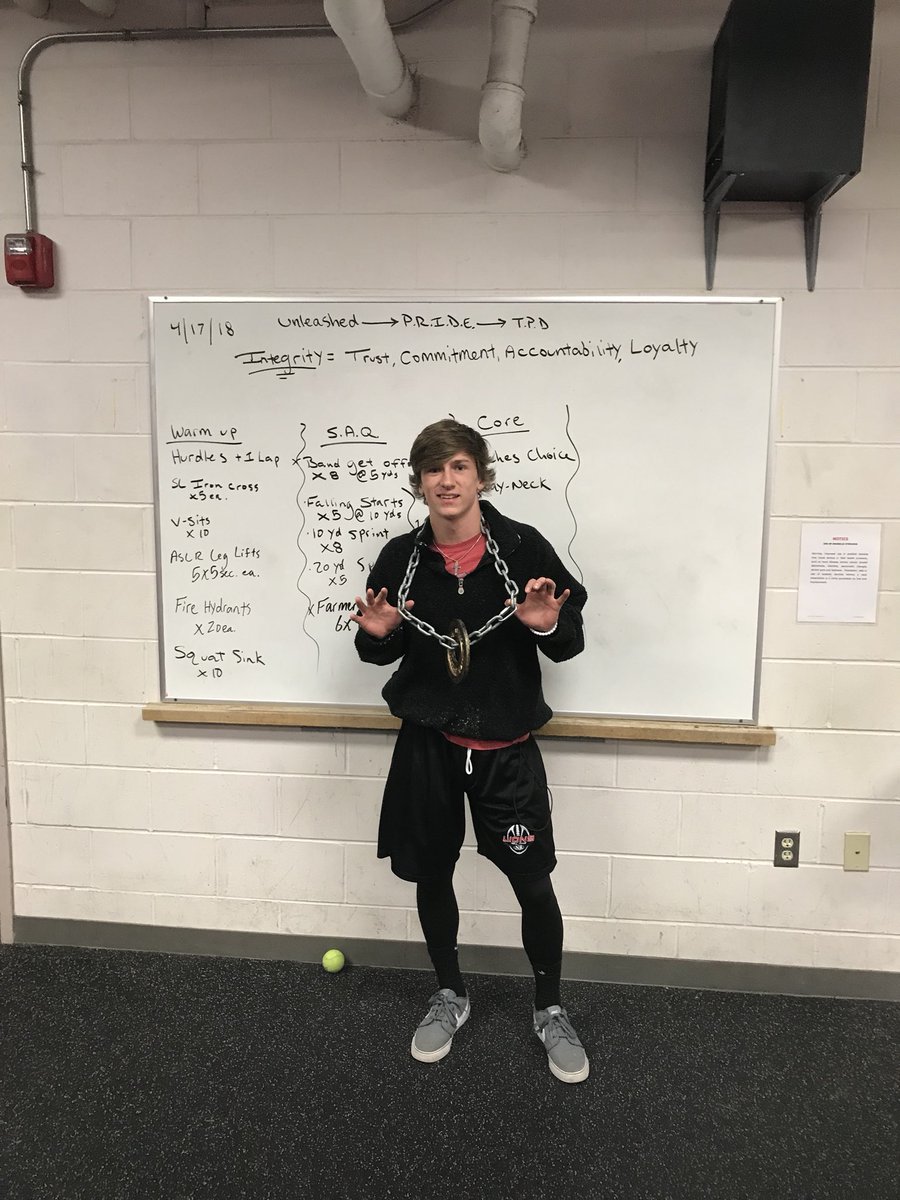 S/O to JR DB/WR Jack McDonough for taking the chain.This youngman is killing it in track &amp; is in the weight room every Morning @ 6am. His commitment, Accountability, and Loyalty to school his &amp; teammates is amazing. It’s no coincidence he is successful on &amp; off the field. #TPD