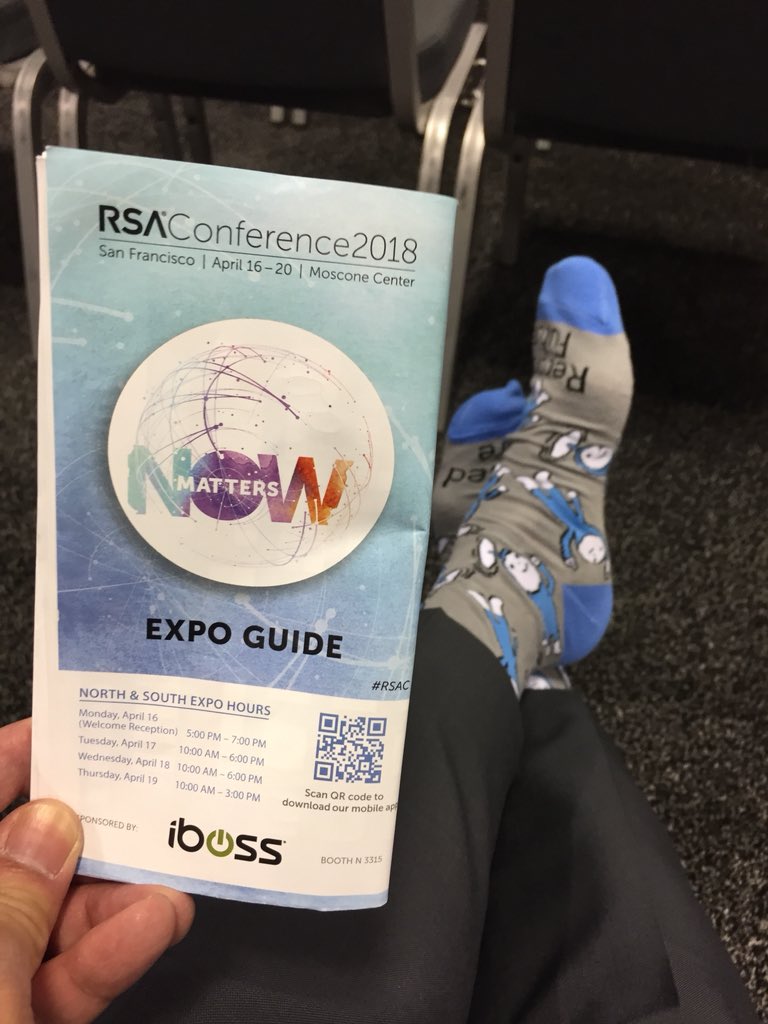 chicheng's tweet photo. @RecordedFuture Taking a quick break in my #MartySocks  Go check @RecordedFuture  at booth #2219 for these cool  😎 socks 🧦 https://t.co/ELWd3UYz6F