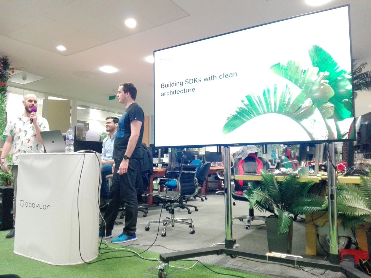 SonyaMoisset's tweet photo. // Building SDKs with Clean Architecture by @jcmsalves, @skaliakoudas & @londroid at @babylonhealth #AndroidLondon #Londroid https://t.co/cqQRoK0yAN