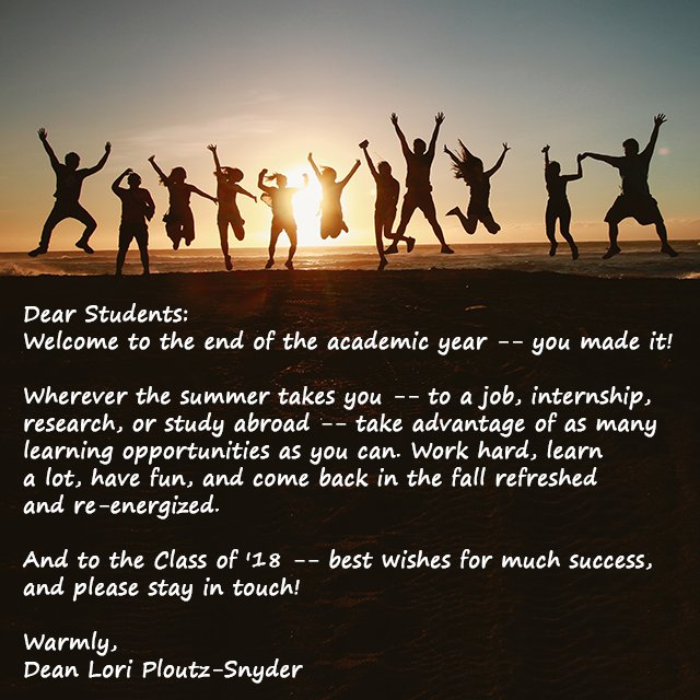 UMKines's tweet photo. Saying goodbye is hard, but it's getting to be that time! Here's a message to our students from Dean Lori Ploutz-Snyder. #GoBlue๐๐ #UMKinGrad๐ https://t.co/NDCusfPLlX