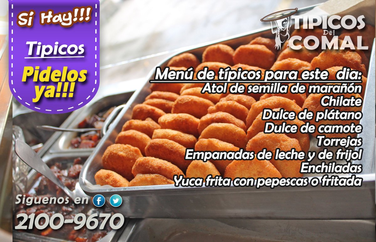 Tipicosdelcomal's tweet photo. #Tipico de #Martes en la tarde comer unos Antojitos Tipicos 
Atol de semilla de marañón
Chilate
Dulce de plátano
Dulce de camote 
Torrejas 
Empanadas de leche y de frijol
Enchiladas
Yuca frita con pepescas o fritada
pidelas ya al 21009670 https://t.co/KMQWZ4BKFh