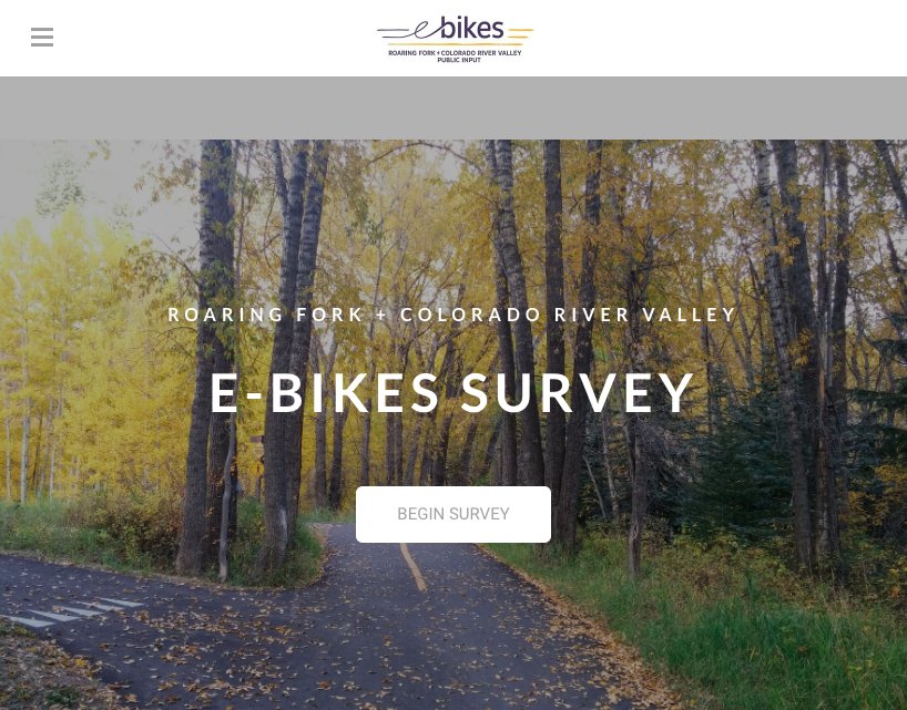 Make YOUR voice heard - the survey deadline is Friday! E-bike share will take you farther - and even up big hills!  SPEAK UP ASAP at ebikesroaringforkvalley.com !