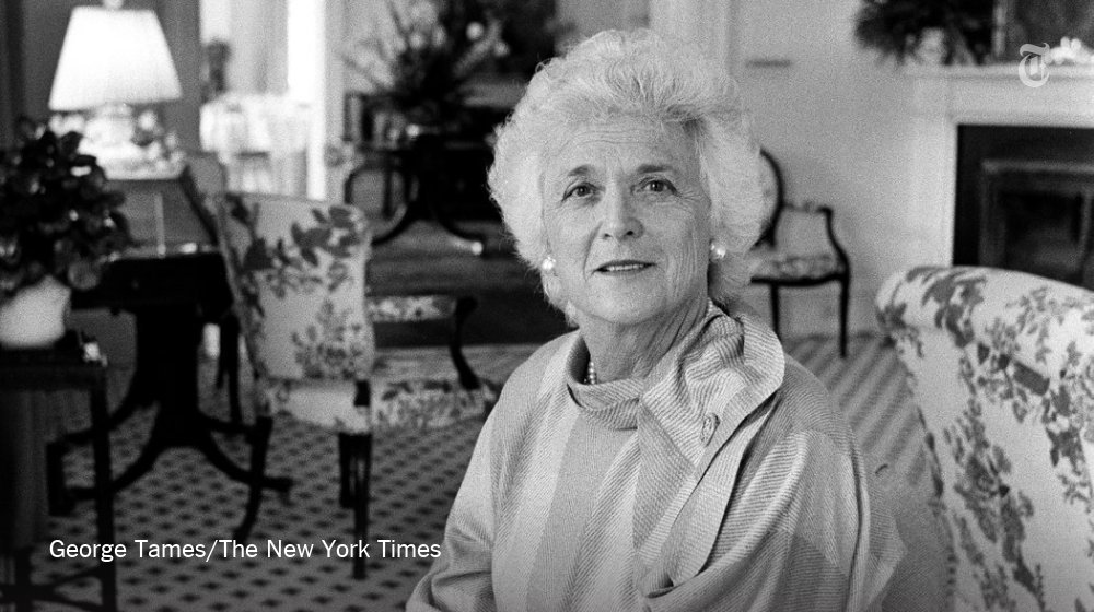 nytimes's tweet photo. The New York Times obituary for Barbara Bush
https://t.co/wgJ4nGz2fd https://t.co/m1SrgUwjYL