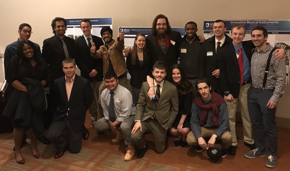 JeffersonENGR's tweet photo. Six Jefferson Engineering Senior Design Teams presented posters at the 2018 Philadelphia American Sofiety if Mechanical Engineers (ASME) awards banquet tonight!  @JeffersonENGR @SpinelliS @kanderrg @JeffersonUniv @MarkTykocinski @sklasko @AdmissJefferson @JeffInnovation https://t.co/sbU15tIWC4