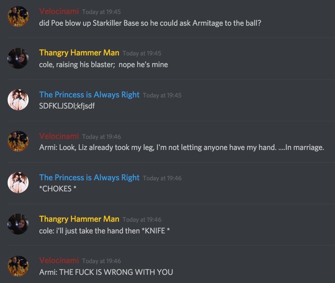 (( Scarif SL : An Aftermath  <a href="/DraconianGrace/">Cole.</a> <a href="/PilotOfTheAges/">Poe Dameron.</a> <a href="/Bow_To_The_1O/">Armitage 'Rabid Cur' Hux</a>