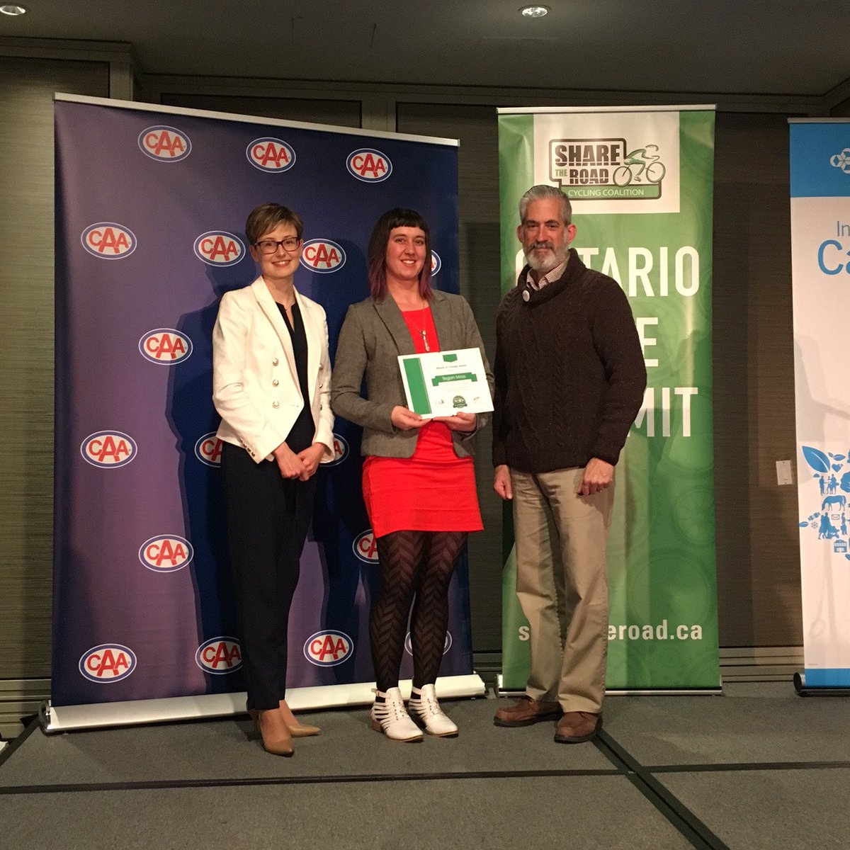 Canada_Bikes's tweet image. Congrats to our board member Tegan Moss from @CyclingHubPTBO on her fantastic #WheelsOfChange award presented tonight at the 10th anniversary #OBS18!