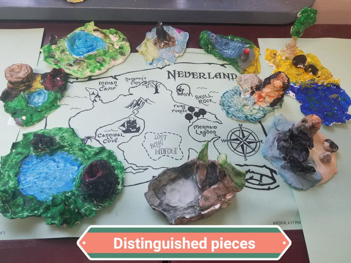 Not only are they reading but they are integrating the story with math,science,art,and social studies. They are super proud of their "Neverland" Island ...