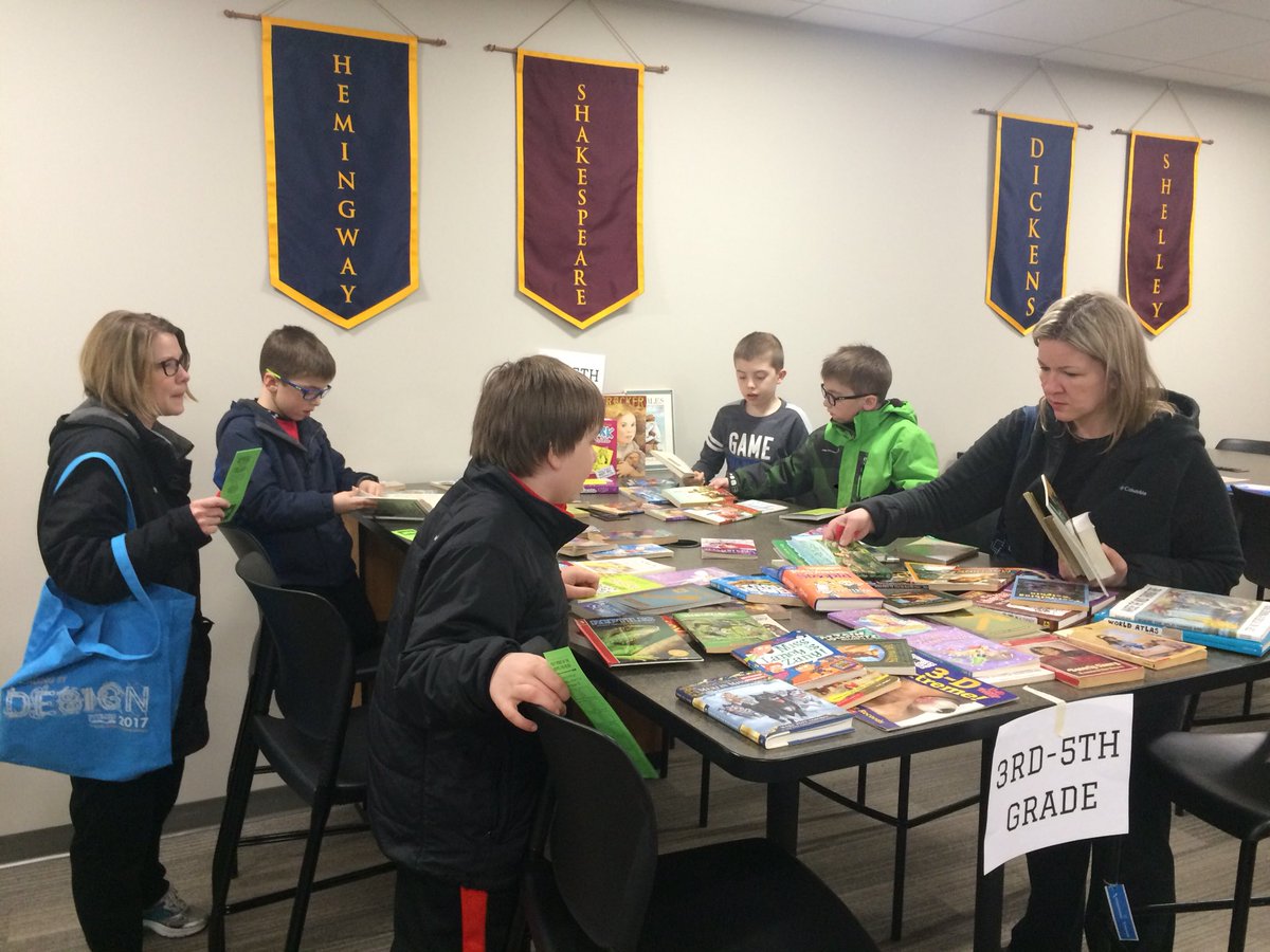 BillittierCW's tweet photo. Half the books went home with excited young readers, half are donated to a book bank... the whole afternoon was a success! Great job @FremdService! https://t.co/a0jtYT3Dum