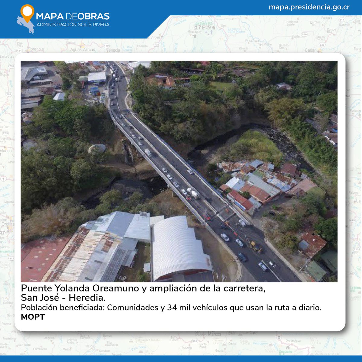 presidenciacr's tweet photo. Más de 1400 obras financiadas por los costarricenses pueden ser constatadas en el #MapaDeObras. → https://t.co/nMnpF0JgUo https://t.co/d8iVRKdilx