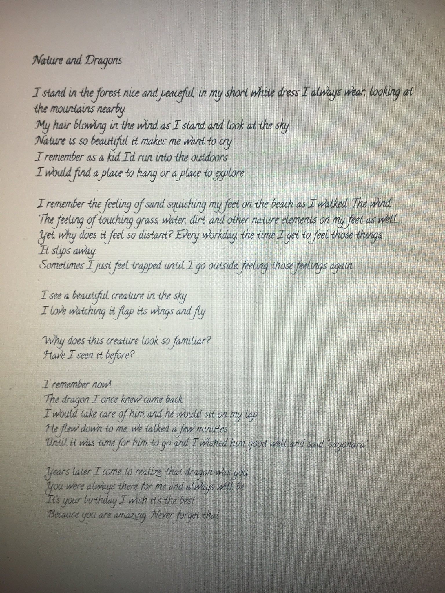 Happy birthday I wrote this poem for you 