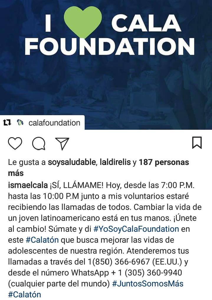 CalaMundial's tweet photo. Manda a decir @cala q lo llamen a #Calaton ❤😃☎☏📱📲📞📞📞❤❤👐👐👐👐👐 #SomosPadrinos de @CalaFoundation 👏👏👏👏👏 https://t.co/q8M30t9iV1