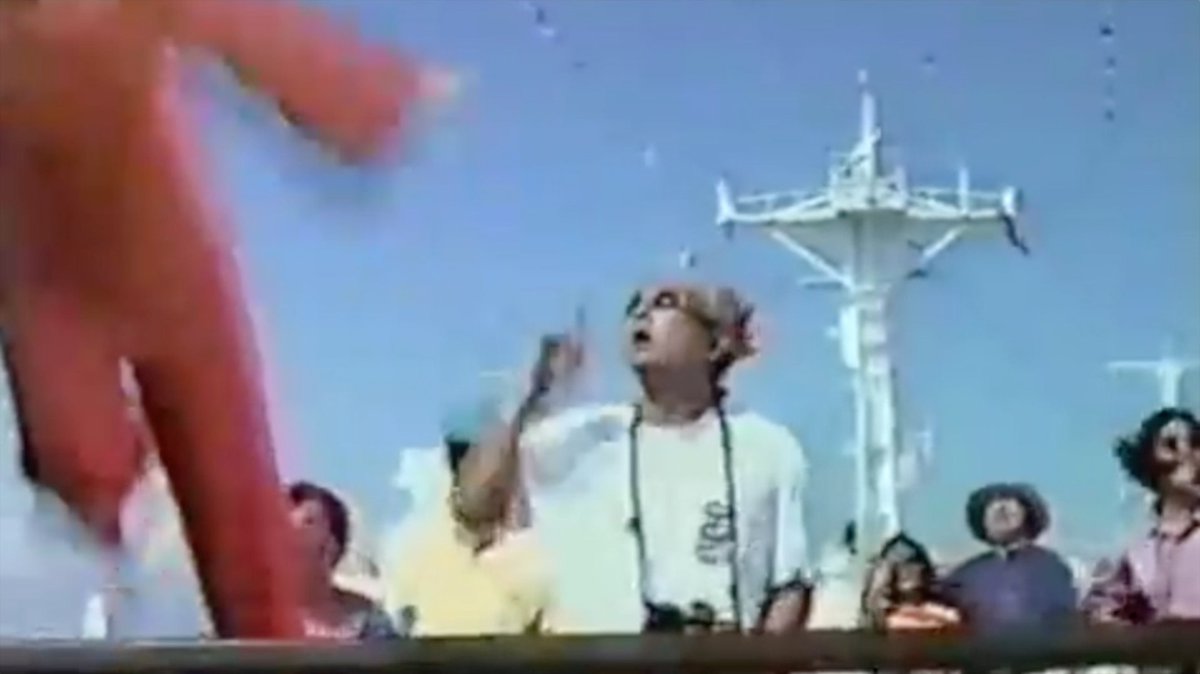 First, we& #39;re not even five seconds into the TVC and Ate Shawie departs for the skies for no reason whatsoever, leaving her fellow passengers of the Superferry batshit dumbfounded that there& #39;s a mutant in their midst.