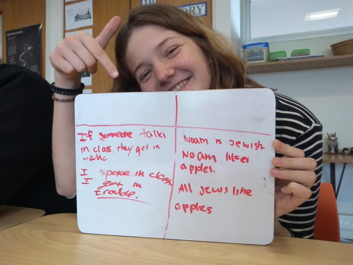 Ms_Poirot's tweet photo. Psych Ss create their own examples of deductive and inductive reasoning..  clearly illustrating that fallacies can happen with both! #psychedchat #AELincoln https://t.co/LvLq22dDYO