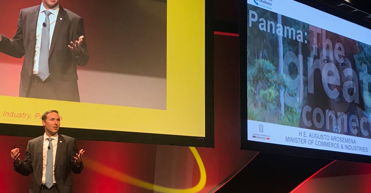 DeutschePostDHL's tweet photo. Why is @PAMANAgovph a great location for logistics & transport for the LATAM region? Minister of Commerce & Industry Augusto Arosemena presents his country with passion. #DHLTechnology #Panama #logistics https://t.co/O5I6rpnrPf
