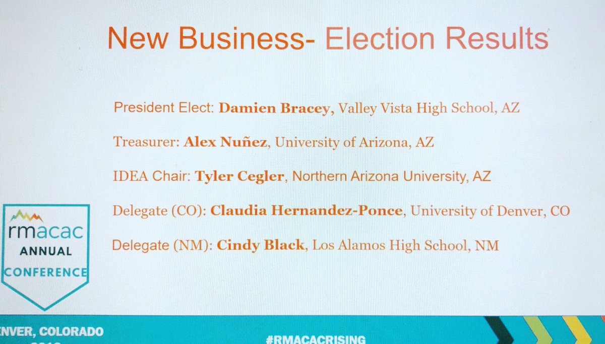 Here are your RMACAC Board election results! #rmacacrising