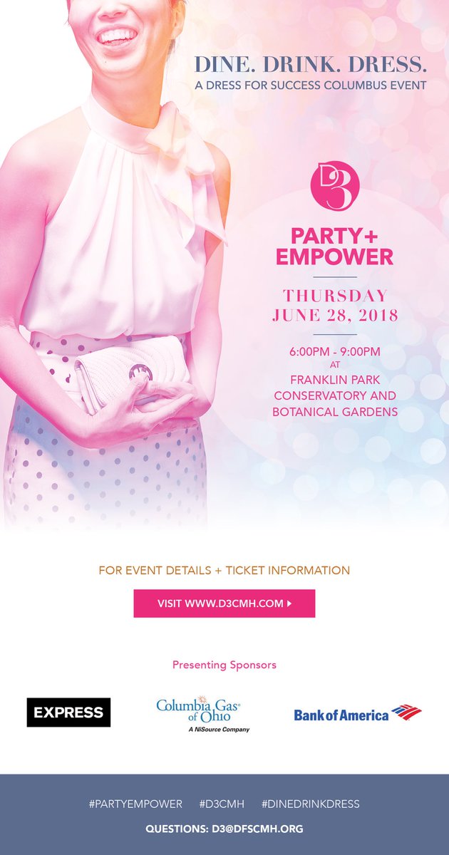 dfscolumbus's tweet photo. Join us 6/28!  PARTY + EMPOWER! https://t.co/2zPoqZka9u #d3cmh #dinedrinkdress #partyempower #dressforsuccess https://t.co/xRljqqrydN