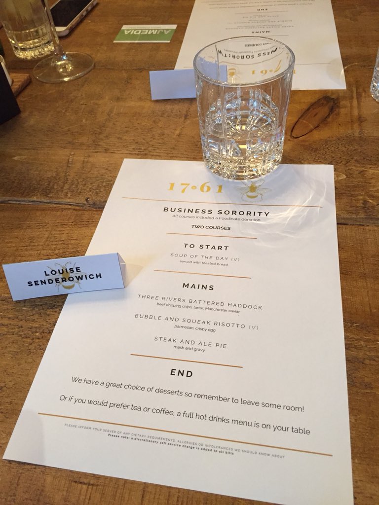 lousenders's tweet photo. Thank you to @BizSorority for a wonderful evening at the supper club @1761andLilysBar! Feel more presentation ready after some fab tips from @AndyPJo1. The food was also part of @Foodinate project  providing meals for people in need! #manchester #networking #womeninbiz https://t.co/xj1LoQTayi