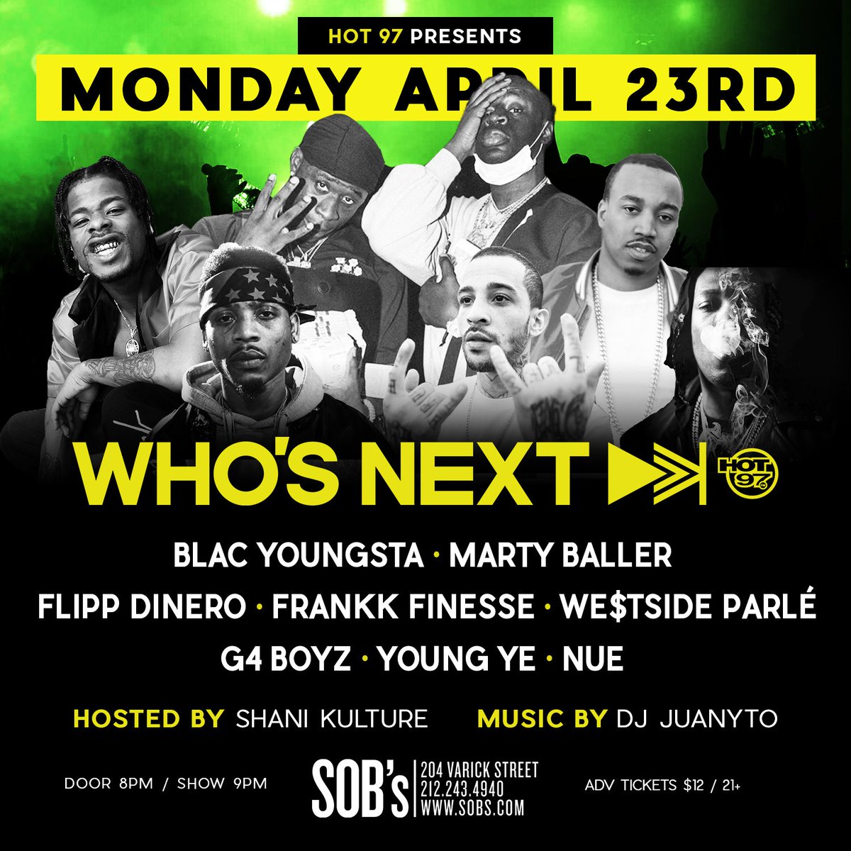 MEDIA ALERT - Sign up for media credentials for HOT 97's WHO'S NEXT April Showcase on Monday, April 23rd at <a href="/SOBs/">SOBs</a>!

LINK: hot97.com/whos-next-apri…