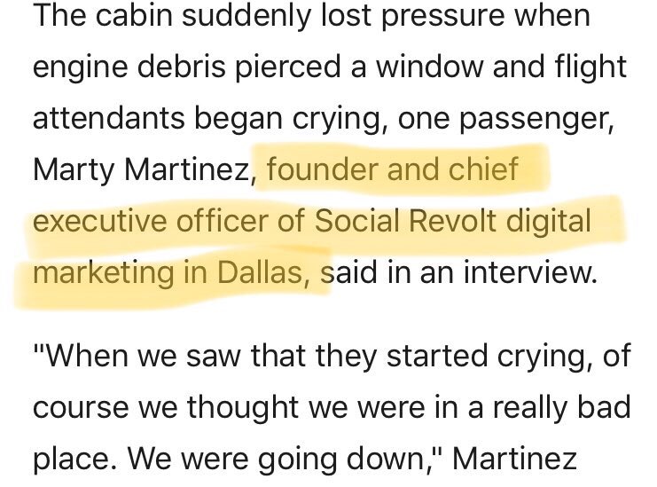 SocialMediaKirk's tweet photo. *straightening my tie and combing over my singed hair as I crawl out of flaming wreckage, covered in blood and glass*

which one of you reporters will let me plug my dumb brand https://t.co/EmlxYtXSgP