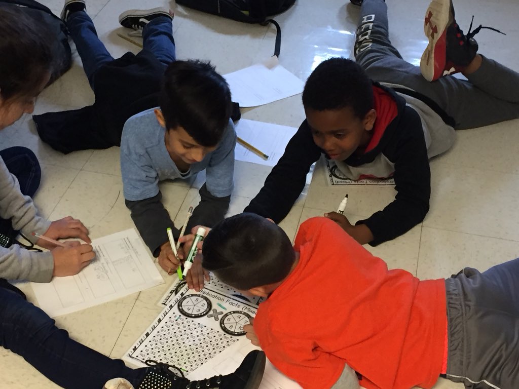 MsDavisMath17's tweet image. Third graders work together to share strategies as part of a multiplication game in our Extended Learning Time program. This week we are deciding which strategies work best for different problems!