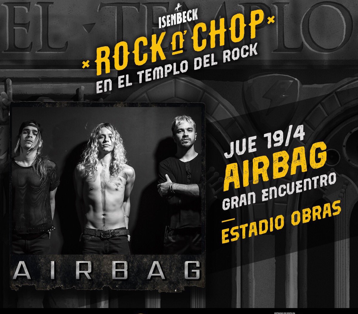 Che! Tengo acá un par de entradas para ir a ver a <a href="/AIRBAGoficial/">Patricio Sardelli</a> este jueves en Obras!!!! ¿Quién las quiere? #RockNChop cc <a href="/CervezaIsenbeck/">Cerveza Isenbeck</a>
